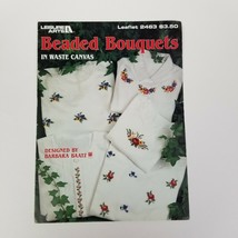 Leisure Arts Beaded Bouquets Waste Canvas Cross Stitch Leaflet 2463 Baatz 1993  - $7.92