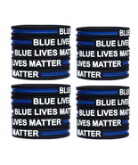 100 Blue Lives Matter Thin Blue Line Silicone Wristbands in Support Memo... - £39.47 GBP