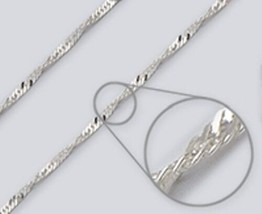 Wave Chain Necklace -- 2.4mm* width, 30 inch* length --.925 Sterling Silver [BN] - £17.24 GBP