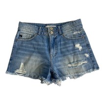 Kancan Womens Shorts Adult Size Medium Distressed Raw Hem Light Wash Denim - $26.01