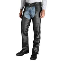 Cooper Black Leather Motorcycle Riding Chaps - $80.00