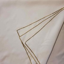 Vintage Farmhouse Avon Home Fashion Table Cloth White w/ Gold Trim 68x52&quot; - $9.95