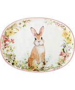 Certified International Easter Garden Oval Platter 17" X 12.5" New Free Shipping