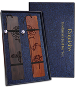 2 Pieces Wood Bookmark for Men Women Book Lovers,Handmade Natural Wooden... - £11.00 GBP