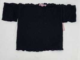 crave fame NWT women’s m black ruched off the shoulder Short sleeve top - £9.01 GBP