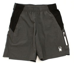 Spyder Active ProWeb Gray &amp; Black Woven Stretch Athletic Shorts Men&#39;s NWT - £53.72 GBP