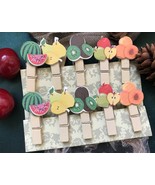 fruit paper wooden clip,colorful clothespins,christmas Party gift Favor ... - $3.20+