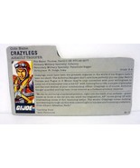 GI JOE Crazylegs File Card Vintage Action Figure Accessory Part 1987 - $24.73 MXN