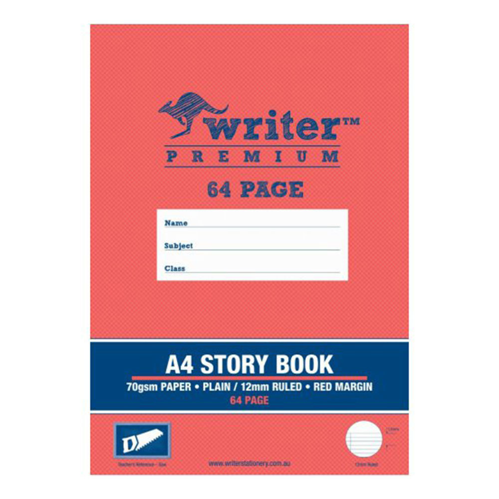 Writer Premium A4 Solid Ruled Story Book 64pg 12mm - $28.95