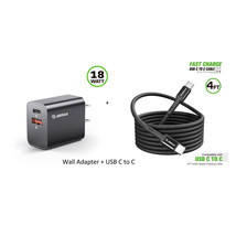 18W Wall Charger + 4FT Braided TYPE C to C USB For Samsung A35 5g - £10.79 GBP