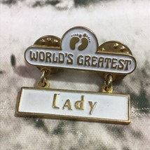 Hang Ten Lapel Pin The Greatest Lady Footprints Collectible Vintage - $14.84