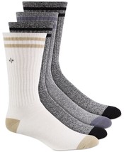 MSRP $24 Sun + Stone Mens 4-Pk. Double Stripe Crew Socks Size 7-12 NWOT - £4.55 GBP