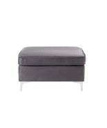 Jaszira Ottoman, Gray Velvet - $2,208.90 MXN