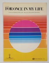 *L4) For Once in my Life - Ronald Miller - Vintage Sheet Music - $9.89