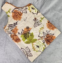 Womens Purse Beige Floral Print Vintage Boho Hippie 70s Cotton Market To... - $55.43