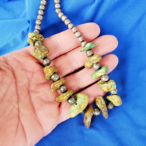 NATIVE VINTAGE NAVAJO TURQUOISE STERLING SILVER PEARLS NECKLACE 18" INCH Patina - $2,220.26 CAD