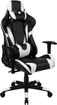 Adjustable Swivel Chair With A Fully Reclined Back In Black Leather, By Flash - £148.11 GBP