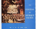 Ville de Nice 4eme Festival de Musique Sacree Brochure 1978 Sacred Music... - £12.42 GBP