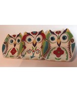 Home Accents BELLA Serving Relish Dish 3 Section OWL Handcrafted Ceramic 14"D - $39.59