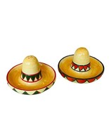 Salt Pepper Shakers vtg antique figurines Mexican Fiesta Sombrero Hats l... - £23.69 GBP