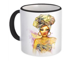 African Woman Portrait Profile : Gift Mug Ethnic Art Black Culture Ethno - £12.70 GBP