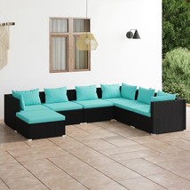  Garden Lounge Set Black and Water Blue - $17,262.33 MXN