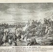 1914 Battle of Alma Crimean War Print  Antique Military Collectible Seba... - $34.99