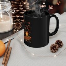 Autumn Coffee Floral Mug | Black Ceramic Fall Mug | Cozy Coffee Lover Gift - $17.20