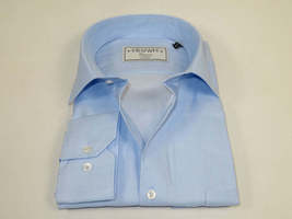 Men's Dress Shirt Charles TYRWHITT Turkey 100% Cotton CHT-17 Blue Pique image 3