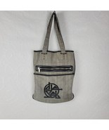 Diesel Women&#39;s Tote Gray OS Plaid Check Leather Trim Double Strap Should... - $57.73