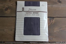Vintage NWT Sharon Ultra Sheer M/T 145-195lbs Pantyhose Grey Flowers - £4.70 GBP
