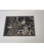 Vintage Painting On Silk Thai Asian Warriors Gold Black Print Framed - $462.61 MXN