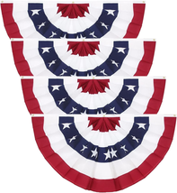 American Pleated Fan Flag, 3 X 6 Ft USA Patriotic Half Fan Bunting Flag,... - £54.89 GBP