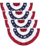 American Pleated Fan Flag, 3 X 6 Ft USA Patriotic Half Fan Bunting Flag,... - £54.92 GBP