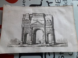 vecchia stampa incisione 1836 Monumenti Gallo - Arco d&#39;Arancione romano - $44.94