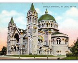 Catholic Cathedral St Louis Missouri MO UNP Linen Postcard W3 - $2.92