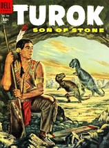 Comic Covers - Four Color #596 - Turok Son of Stone #1 (1954) Art Poster... - £25.51 GBP