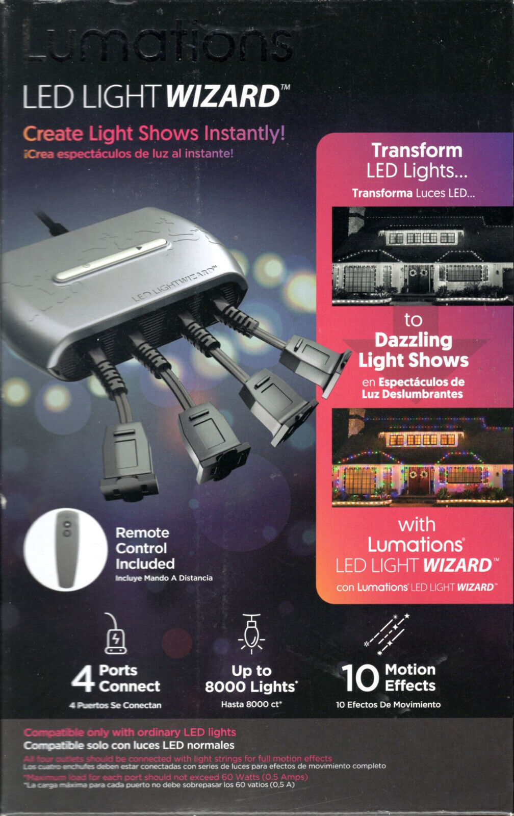 POLYGROUP LUMINATIONS LED LIGHT WIZARD LR0002360U09 10 EFFECTS 4 PORTS -... - $23.98