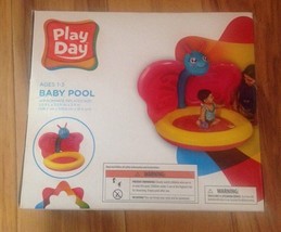 Play Day Inflatable Baby Pool Monkey Sunshade Summer Play Fun Ages 1-3 NEW - £14.90 GBP