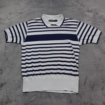 Cabin Creek Shirt Womens S Blue White Striped Collared Pullover Casual Polo - £20.55 GBP