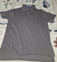 Ralph Lauren Polo Shirt Mens Extra Large Gray green Pony Hethered Rugby ... - $11.62