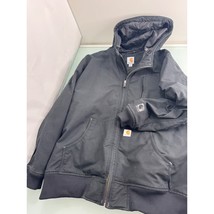 Carhartt Black Quick Duck Hooded Coat Thinsulate Jacket Winter Workwear ... - $79.17