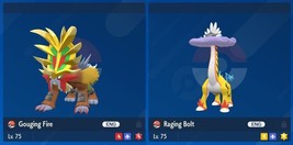 Non Shiny 6IV** Gouging Fire &amp; Raging Bolt Bundle Pokemon Scarlet/Violet - £4.06 GBP