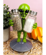 Ebros UFO Green Alien On Flying Saucer Spaceship Salt And Pepper Shakers... - £19.95 GBP