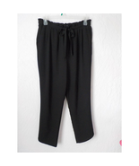 Gabrielle Union Black Pants Paper Bag Elastic Waist Tapered Women Medium... - £14.12 GBP