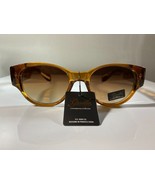 Women&#39;s cat eye style sunglasses with gold color frame and brown tinted ... - $9.50