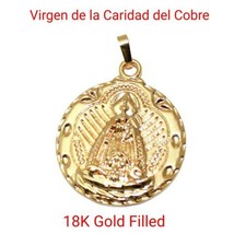 Virgen de la Caridad del Cobre 18k Gold Plated Pendant with 20 inch Chain  - £14.13 GBP
