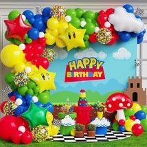 133Pcs Red Blue Green Yellow Balloon Garland Kit With Confetti Balloon C... - £21.75 GBP