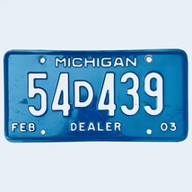 2003 United States Michigan Base Dealer License Plate 54D439 - £13.17 GBP