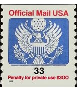 1999 33c Eagle Official Mail USA Red &amp; Blue, Coil Scott O157 Mint F/VF NH - $2.77 CAD